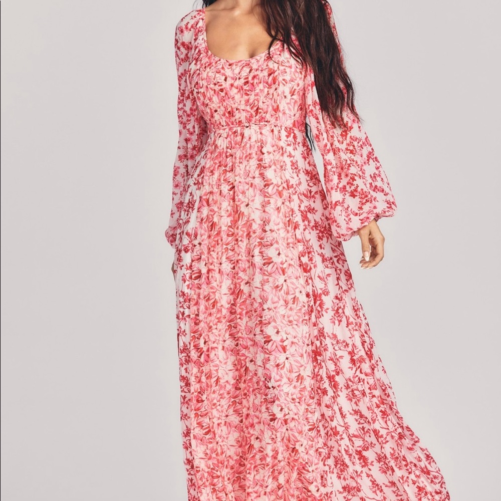 LoveShackFancy Cosgrove Silk Maxi Dress